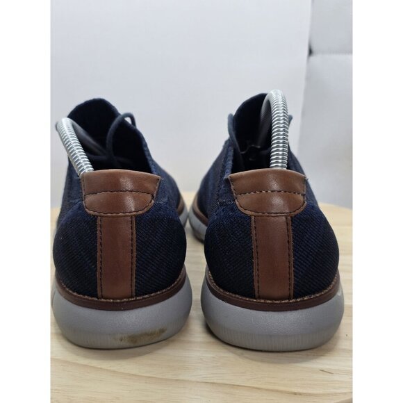 johnson and murphy charcoal Blue Lug Knit Wingtip mens shoes 8.5M Slip On - Picture 5 of 8